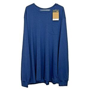 The North Face Shirt Mens Size XXL 2XL Long Sleeve Pocket Pullover Blue NWT NEW